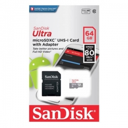 Sandisk Micro Sd 64GB CON ADAPTADOR CLASS 10 80X