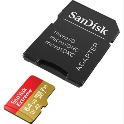 SANDISK MICRO SD 64 GB EXTREME C/ADAP CLASS 10 160MBs